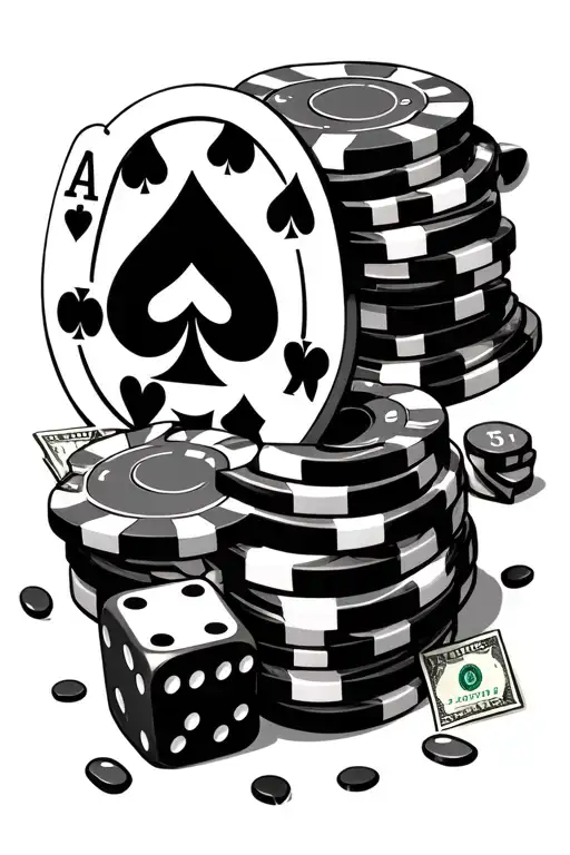 Lifss A Famble Idea Involving The Four Aces Poker Chips Dice And Money