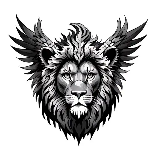 Phoenix Bird With Lion Face