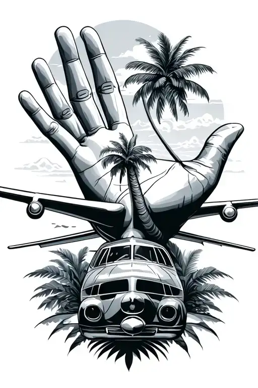 Palm And Travel Plane