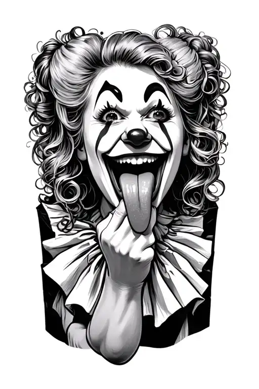 Clown Girl Sticking Out Tongue Punch That Fart Box