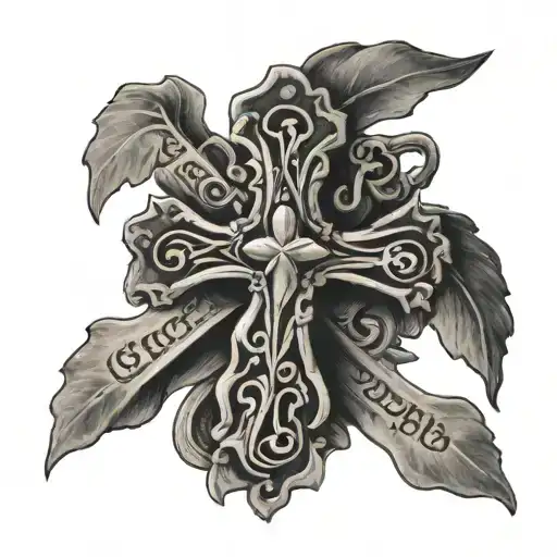 A Cross Surrounded By The Bible Verse Psalm 23