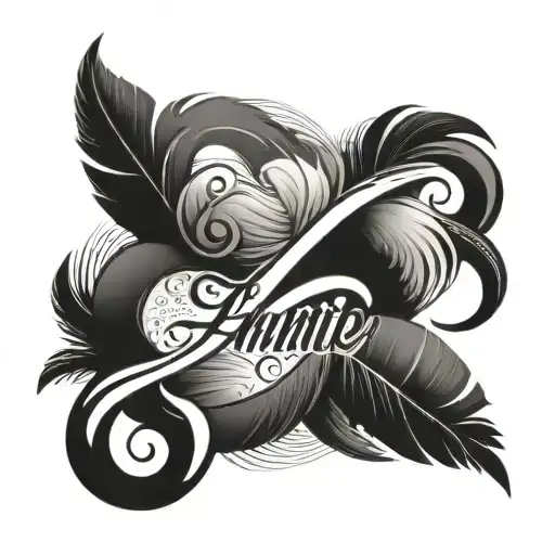 Infinity With Feather And Name Annie