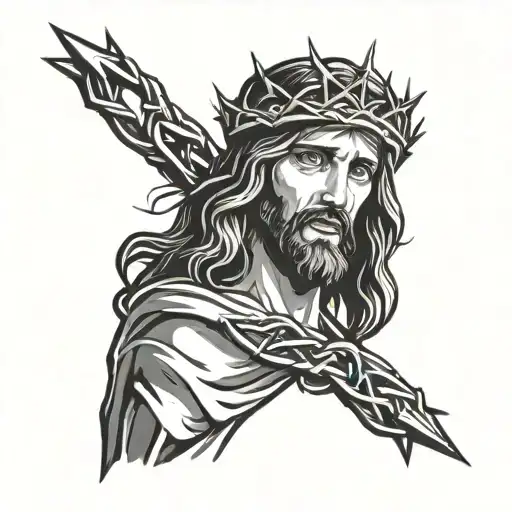 Jesus Christ With Crown Of Thorns