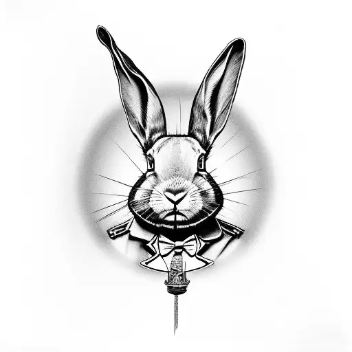 Rabbit From Alice In Wonderland Showing The Clock Going Nuts Very Evil Style Batman From Dark Knight