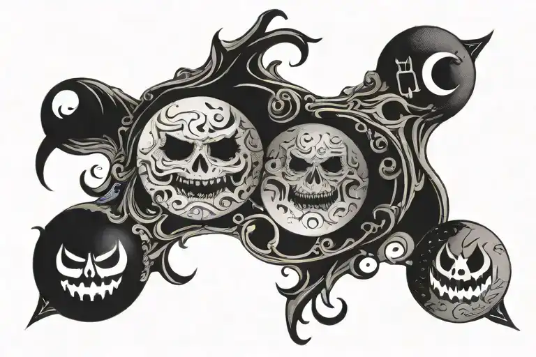 Symmetrical Spooky Halloween Moons