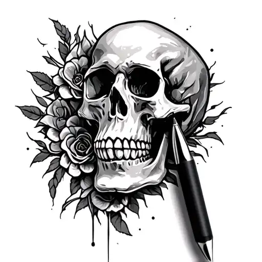 Skull And Tattoo Pen