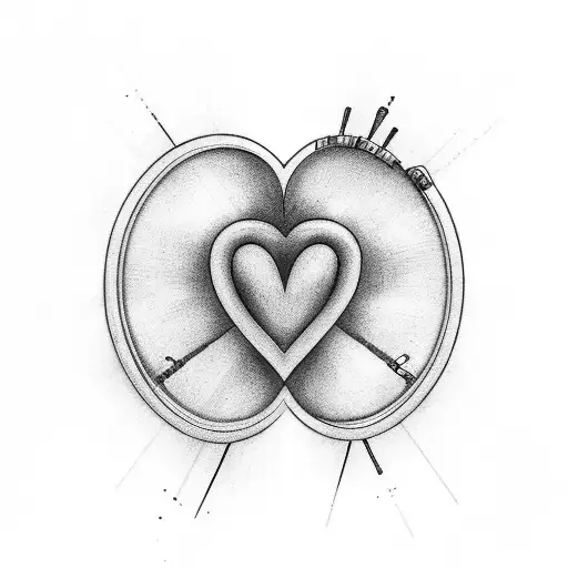Heart And Music Disc Half Of The Tattoo Each
