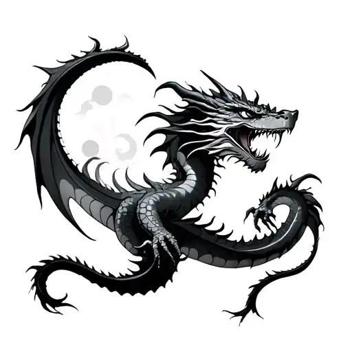 Dragon And Moon