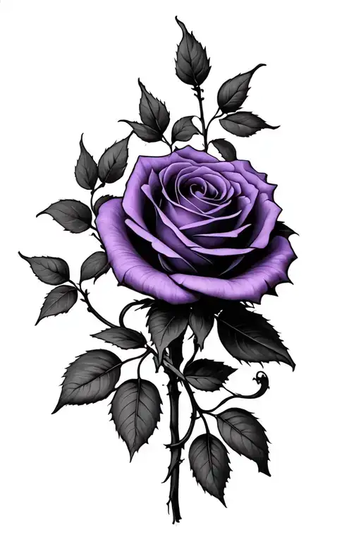 Black Purple Rose Wrapped In Vines