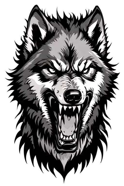 Angry Wolf Snarling