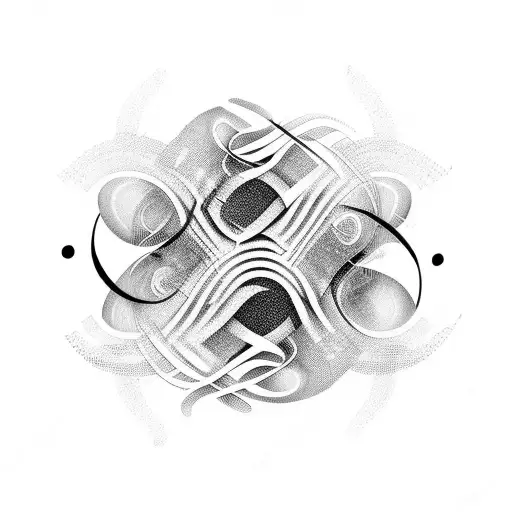 An Abstract Design Of Music Waves Merging With Nature Elements