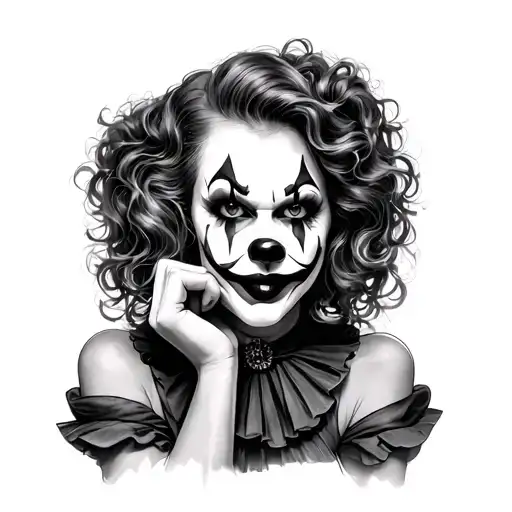 Evil Clown Woman Posing