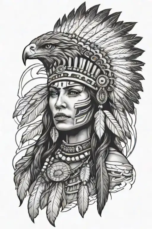 Cherokee Indian Woman Hawk