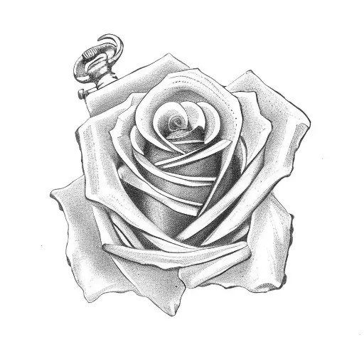 Pocket Watch With Sculls And A Rose