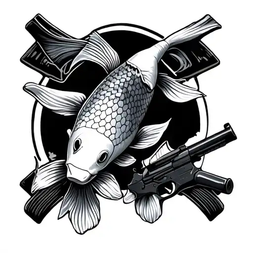 Koi Fish With Guns Akimbo