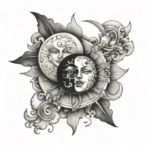 Book With The Sun And Moon Intertwined