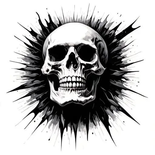 Head With Skull Coming Out Surreal Simple