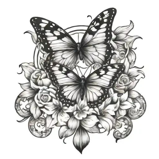 Butterfly And Flower Anchor