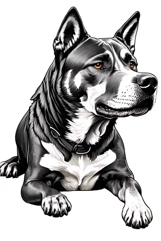 Wolf And Pitbull Dog