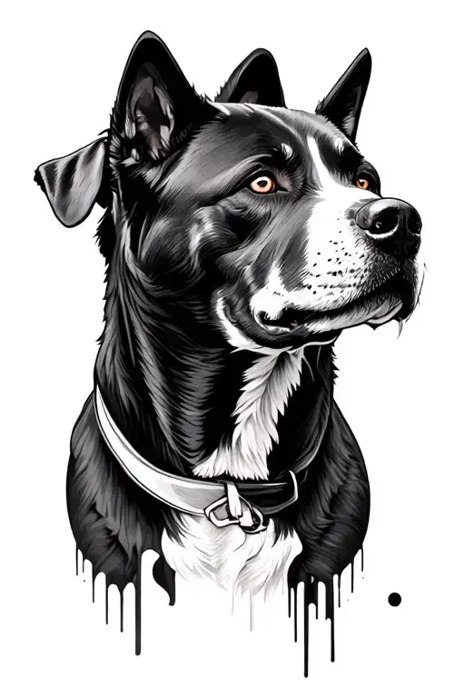 Wolf And Pitbull Side By Side