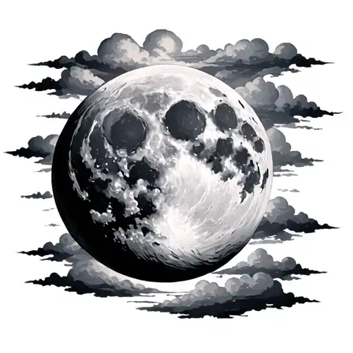 Full Moon With Clouds