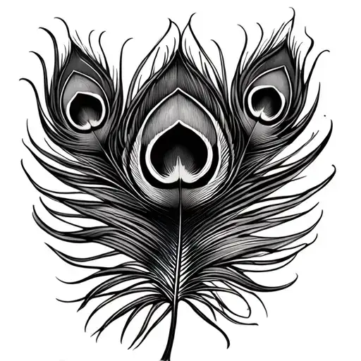 Forearm Hand Band With Peacock Feather