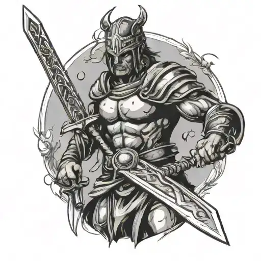 Warrior Wielding A Sword