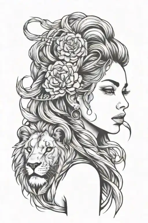 Girl Wearing Lion Head