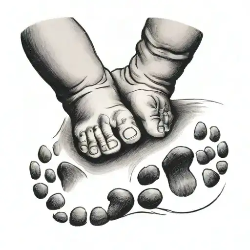 Twin Child Foot Prints