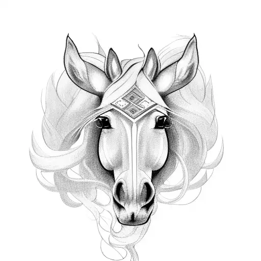 A Majestic Horse With Music Notes Flowing From Its Mane