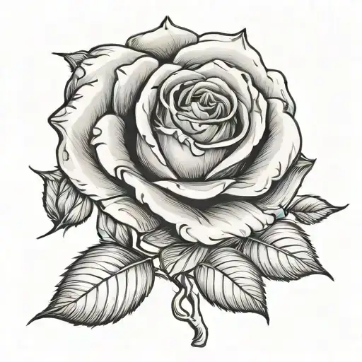 Rose Avec Tige En Phrase Written