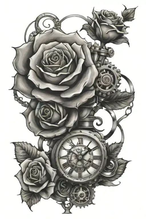 Steampunk And Rose Intertwined