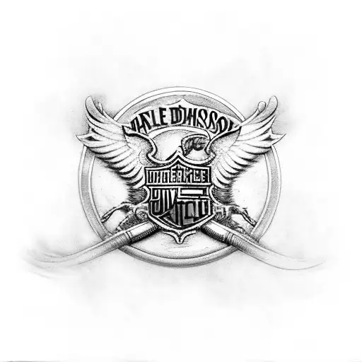 Harley Davidson Eagle American Flag