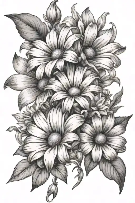 Daisy And Sweet Pea Flowers