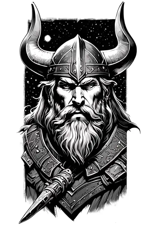 Viking Warrior In Space As Time Runs Out