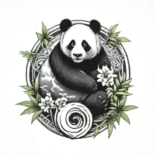 Panda With Yin And Yang Symbol Cool Jungle