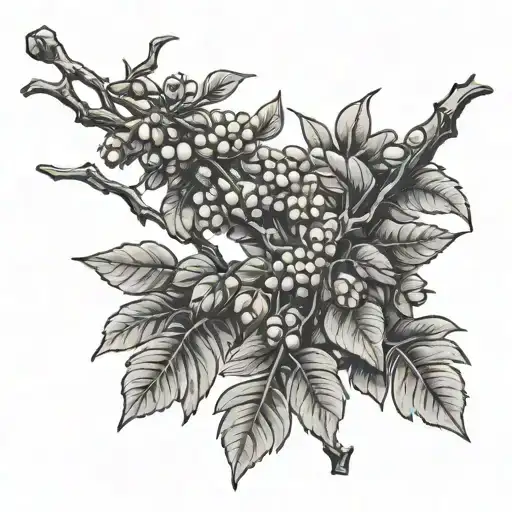 Branch Of Acacia Thorn Tree Coming Down Arm From Shoulder To Elbow