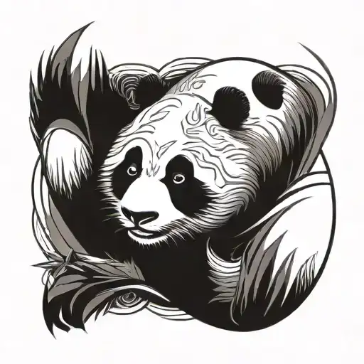 Panda With Yin And Yang Symbol Cool Jungle Rage