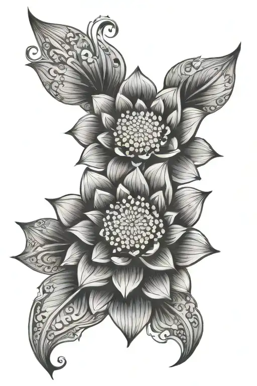 Lotus Mandala Flower Surrounded Star