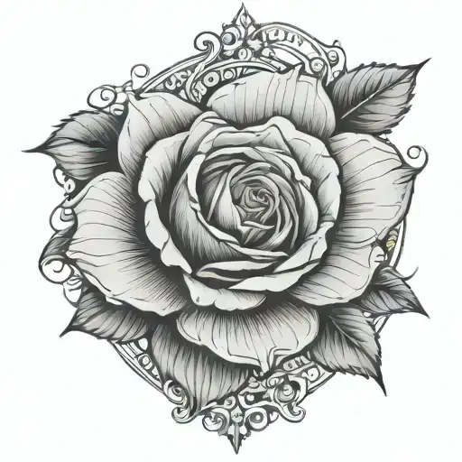 Rose With Roman Numeral Clock