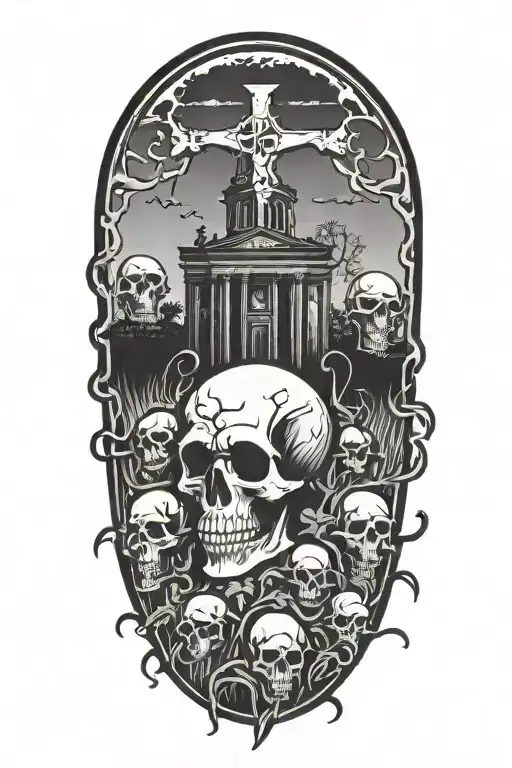Misfits Logo With Graveyard Scene