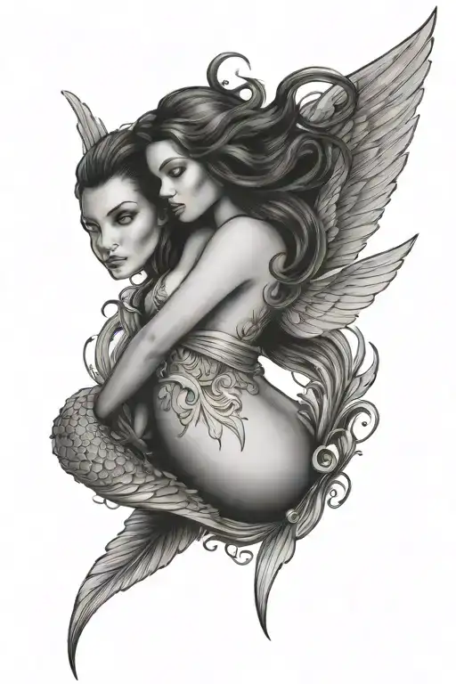 Mermaid Angel Back