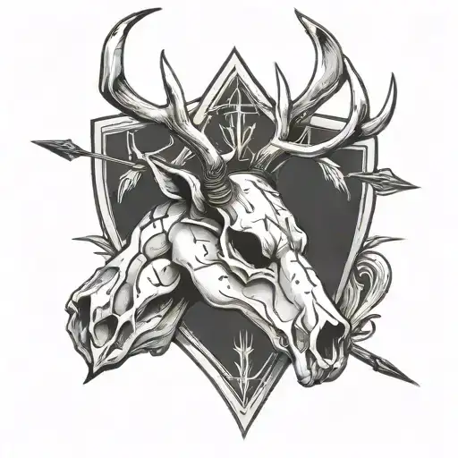 Deer Skull With Arrow