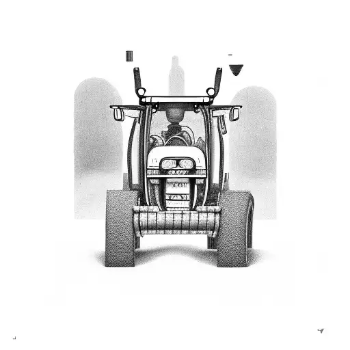 Tractor Driving On Rainbow