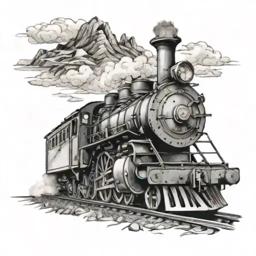 Locomotive Steam Train Mountain Landscape