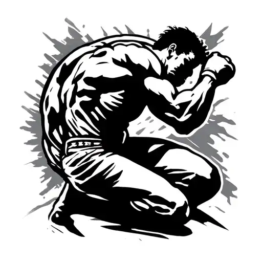 Abstract Grappler Silhouette