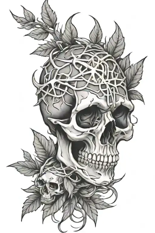 Skull Wrapped In Thorns