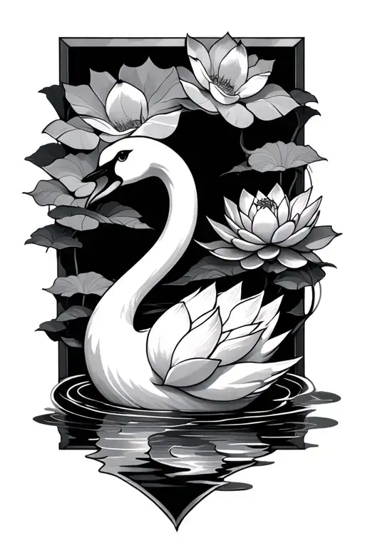 Swan With Lotus