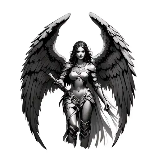 Arc Angel With Armor And Angel Wings