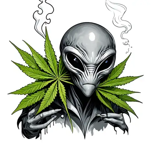 Alien Smoking Weed